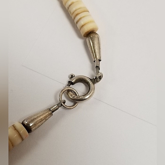 VINTAGE SANTO DOMINGO HEISHI GRADUATED TURQUOISE SHELL NECKLACE - Picture 10 of 14